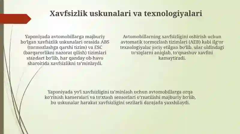 Yaponiyada Avtomobillar Tormoz Tizimi 4