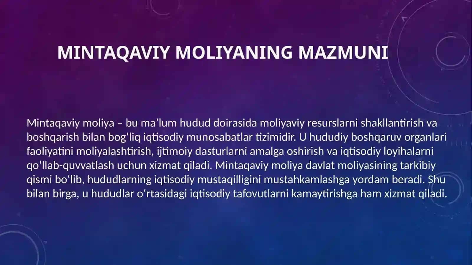Mintaqaviy moliya 4