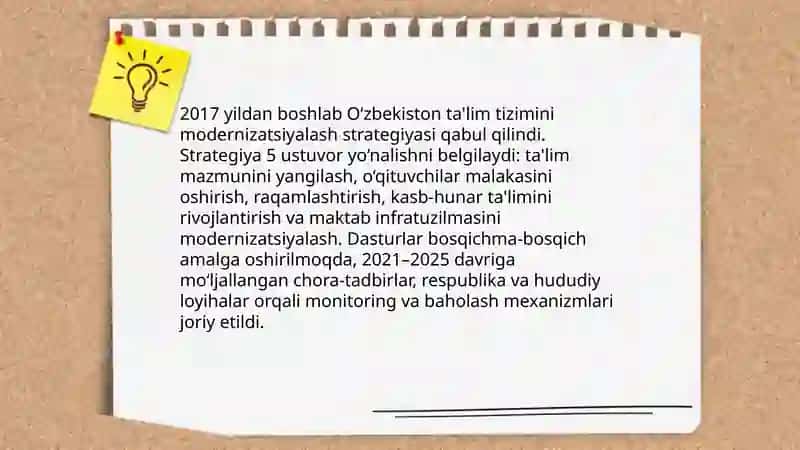 Mustaqillikdan keyingi ta'lim islohotlarining umumiy tahlili 4
