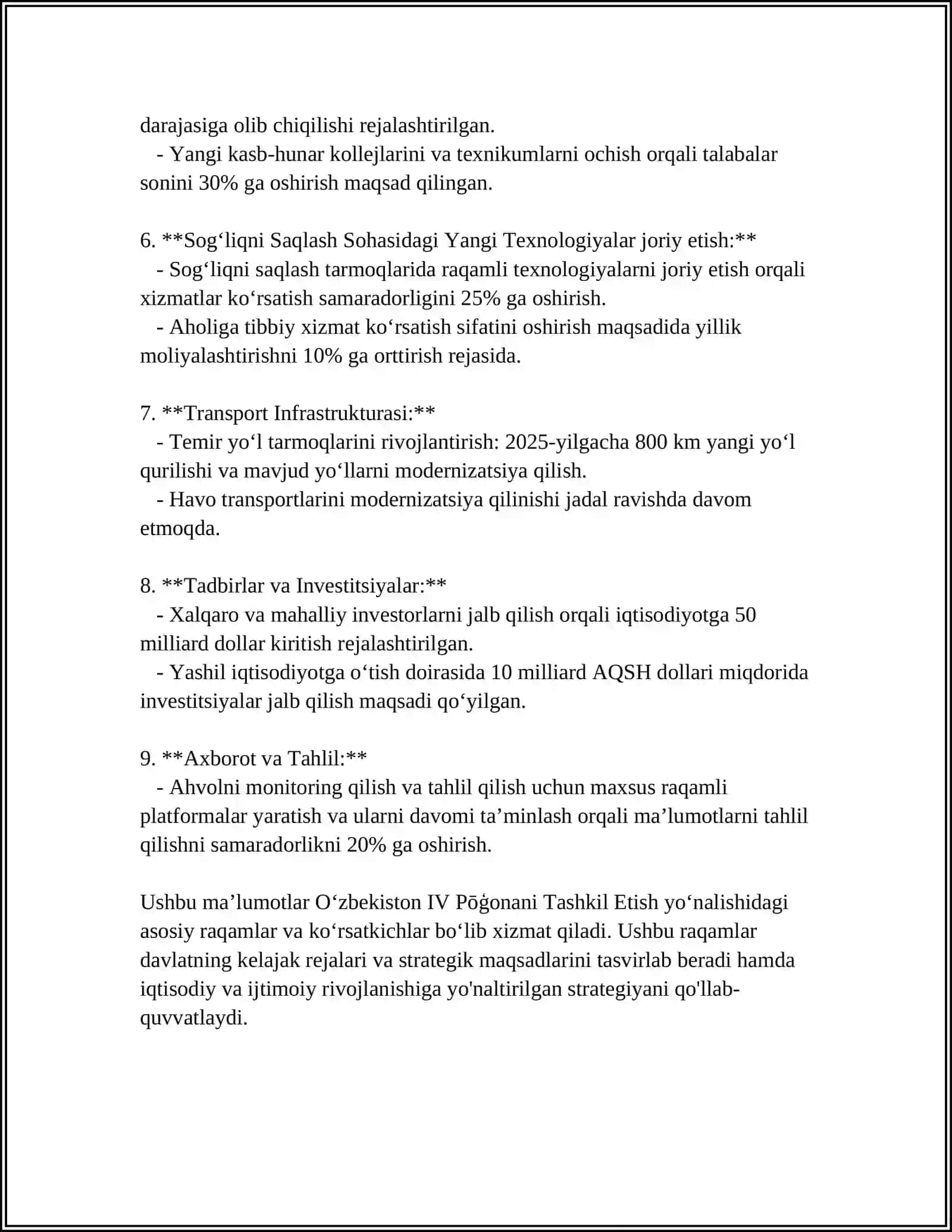 IV POĞONA UCHTOVUSHLIKI VA KADENSIYA 4