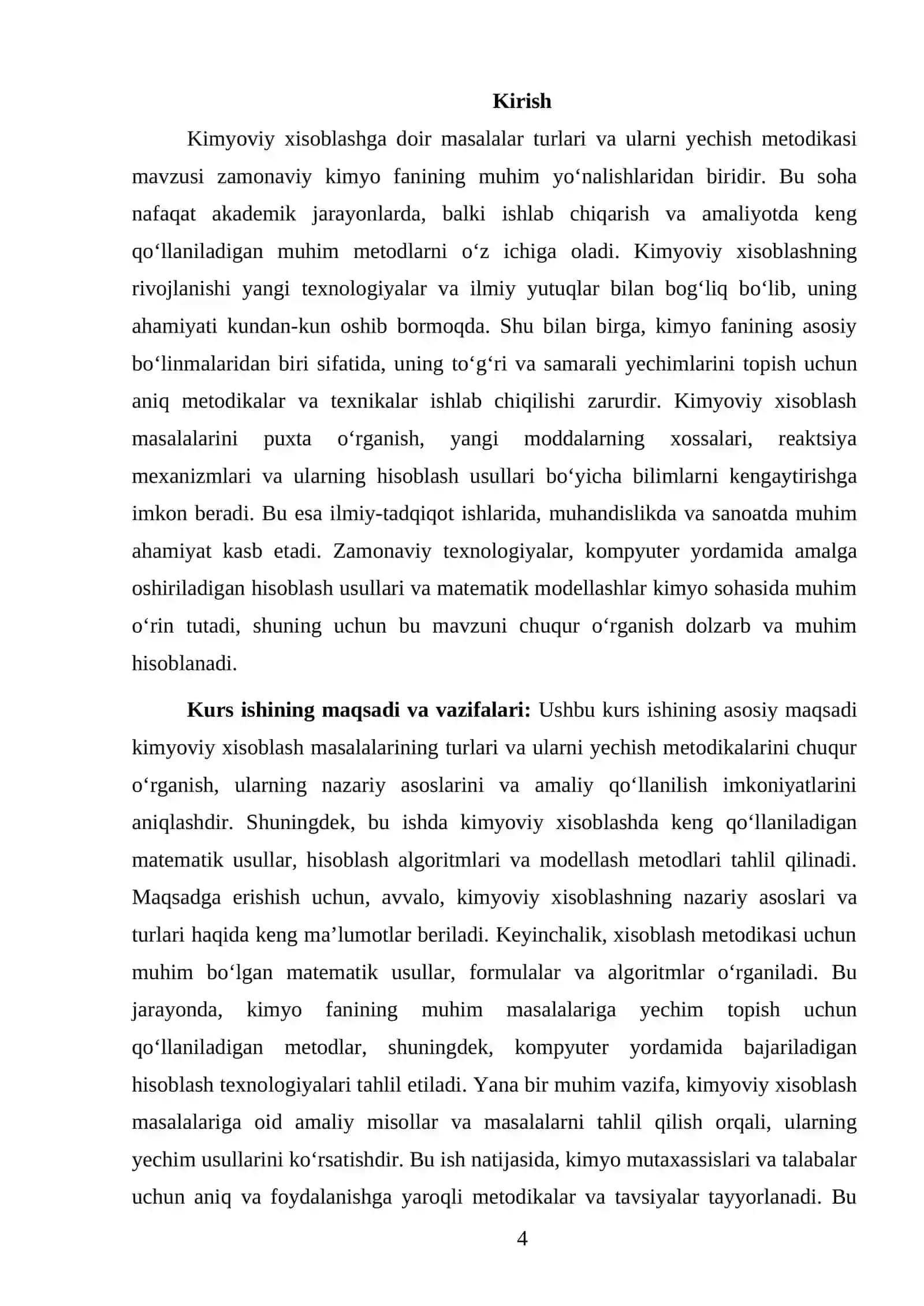 Kimyoviy xisoblashga doir masalalar turlari va ularni yechish metodikasi 4