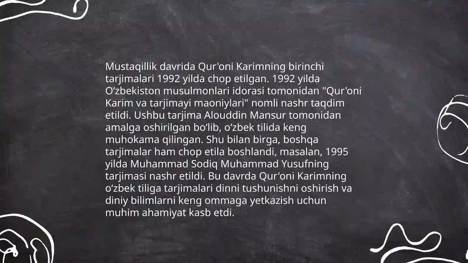 Mustaqillik yillarida Quronning o'zbek tiliga tarjima qilinishi va tasirlari 4