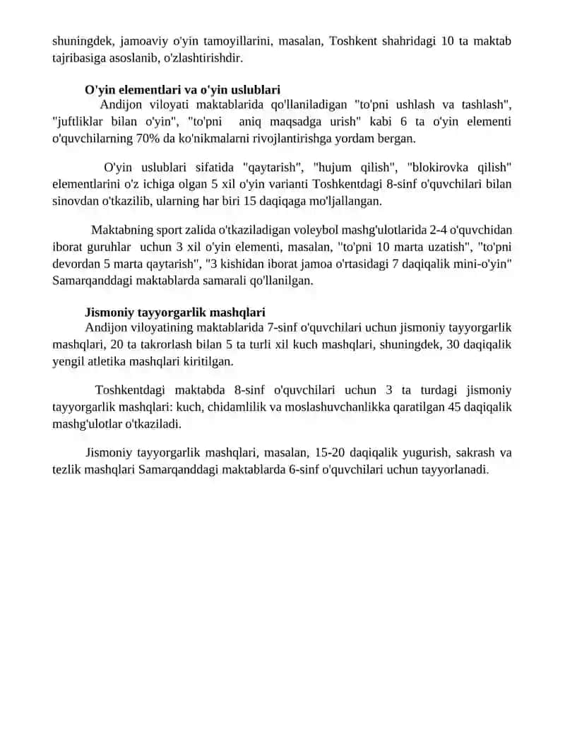 Voleybol bo'yicha mashg'ulotlar o'tkazish uslubyati 4