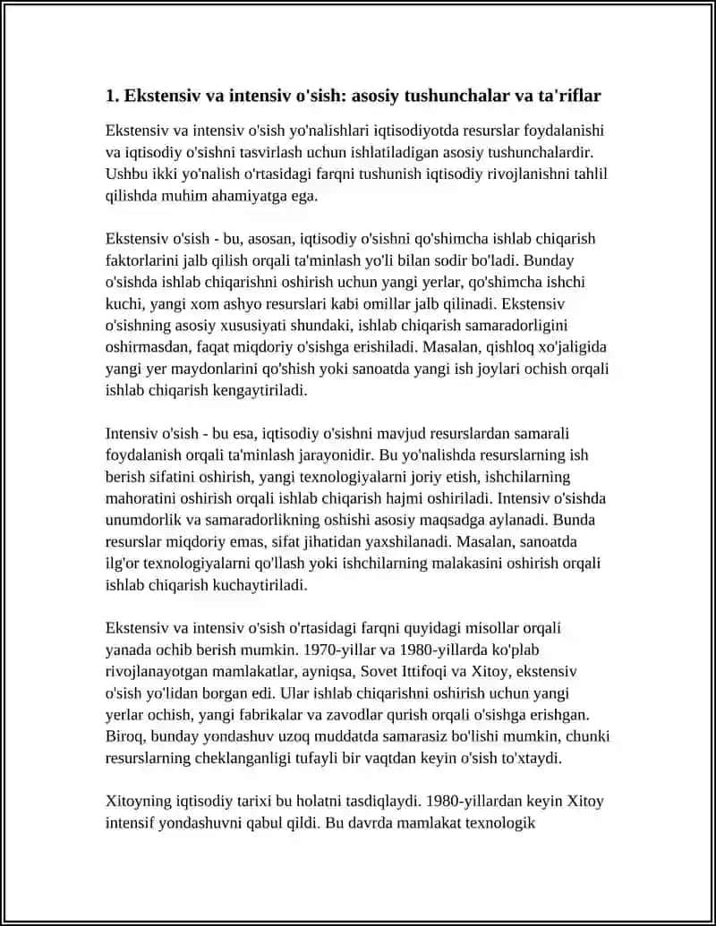 IQTISODIYOTDA EKSTENSIV VA INTENSIV O'SISH YO'NALISHLARINING FARQI 4
