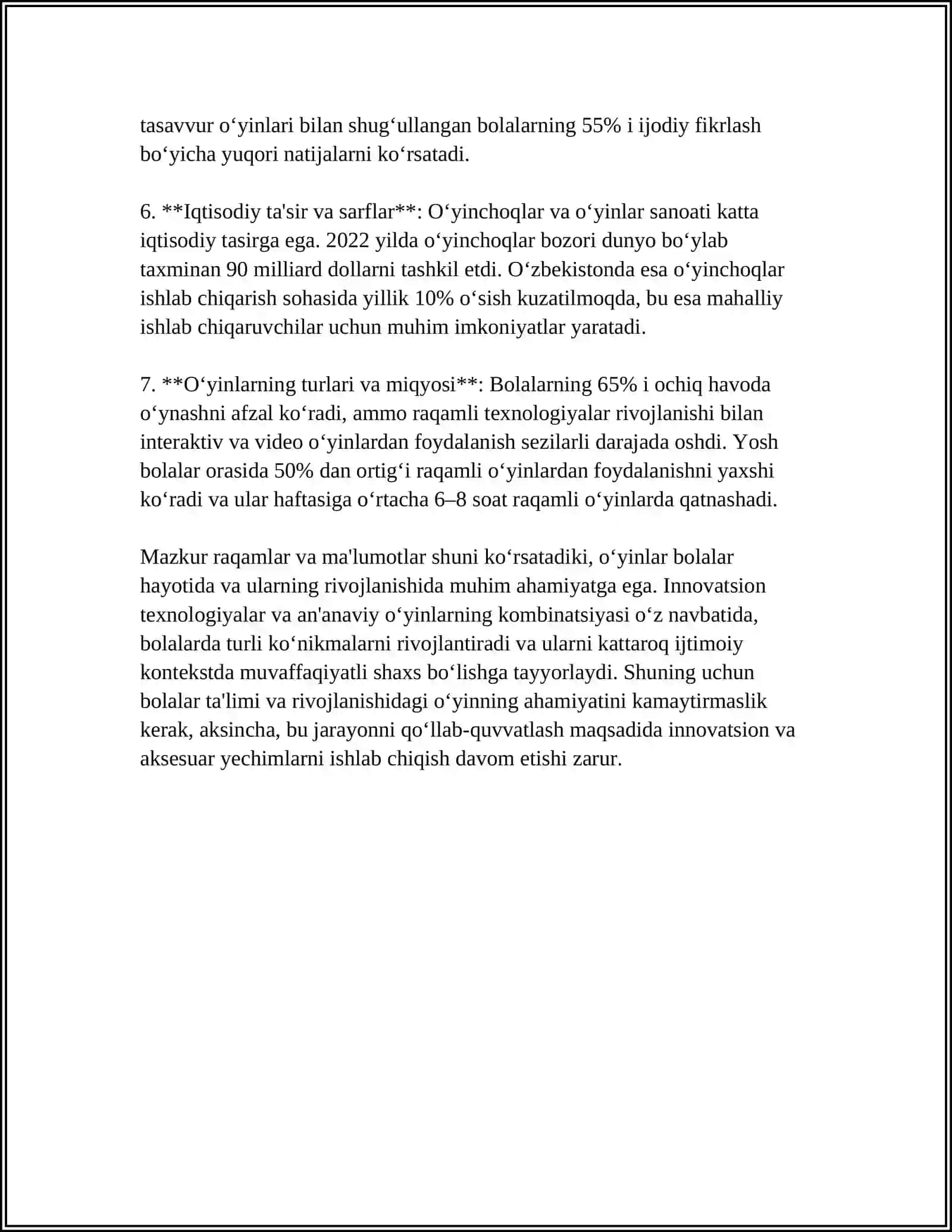 Mavzu: OʻYIN MAKTABGACHA YOSHDAGI BOLANING ETAKCHI FAOLIYATI SIFATIDA 4