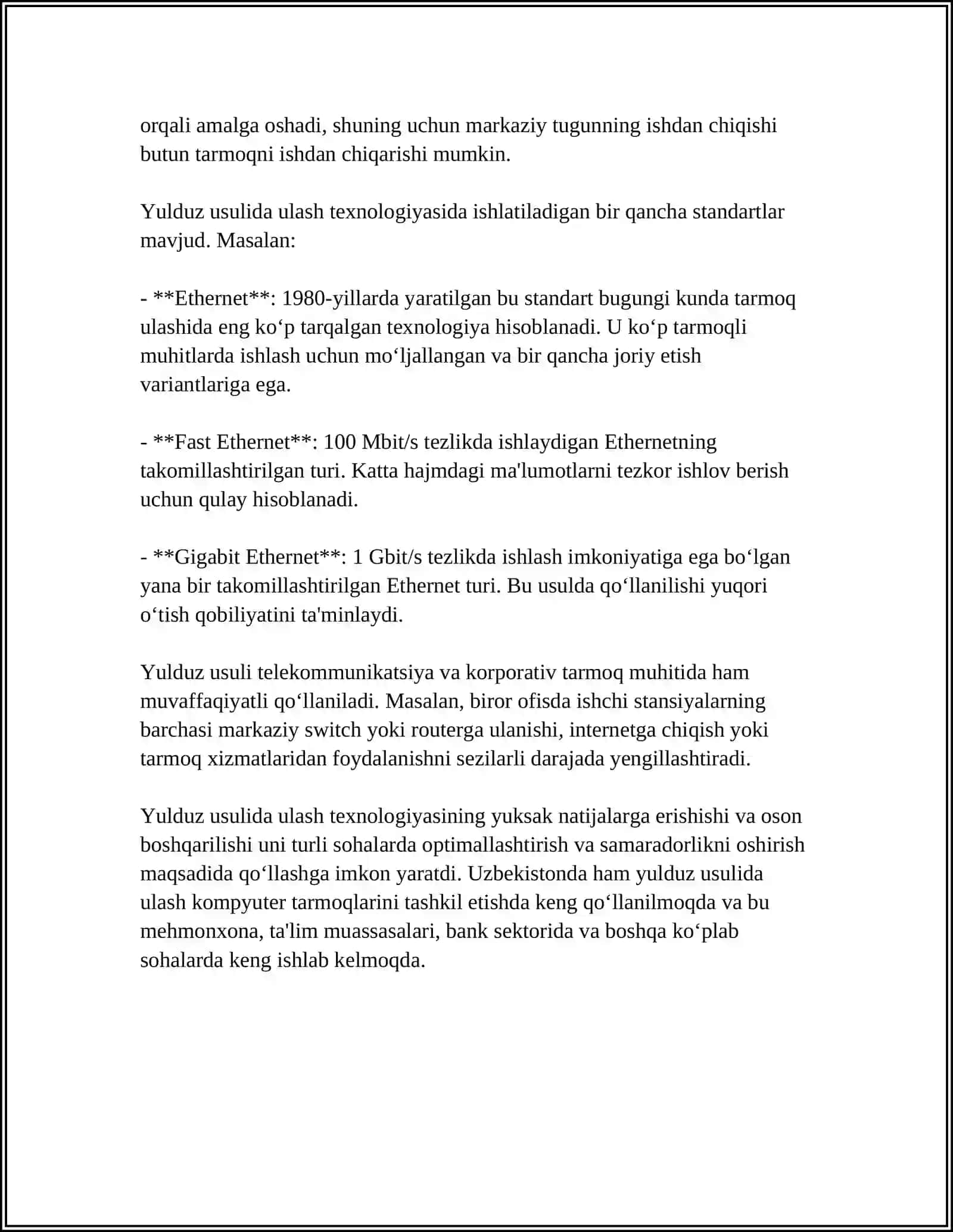 UCH FAZALI ISTEʼMOLCHILARNI «YULDUZ» VA «UCHBURCHAK» USULLARDA ULASH 4