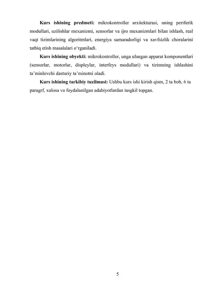 AVR MIKROKONTROLLERLARI ASOSIDA OʻRNATILGAN TIZIMLARNI YARATISH 4