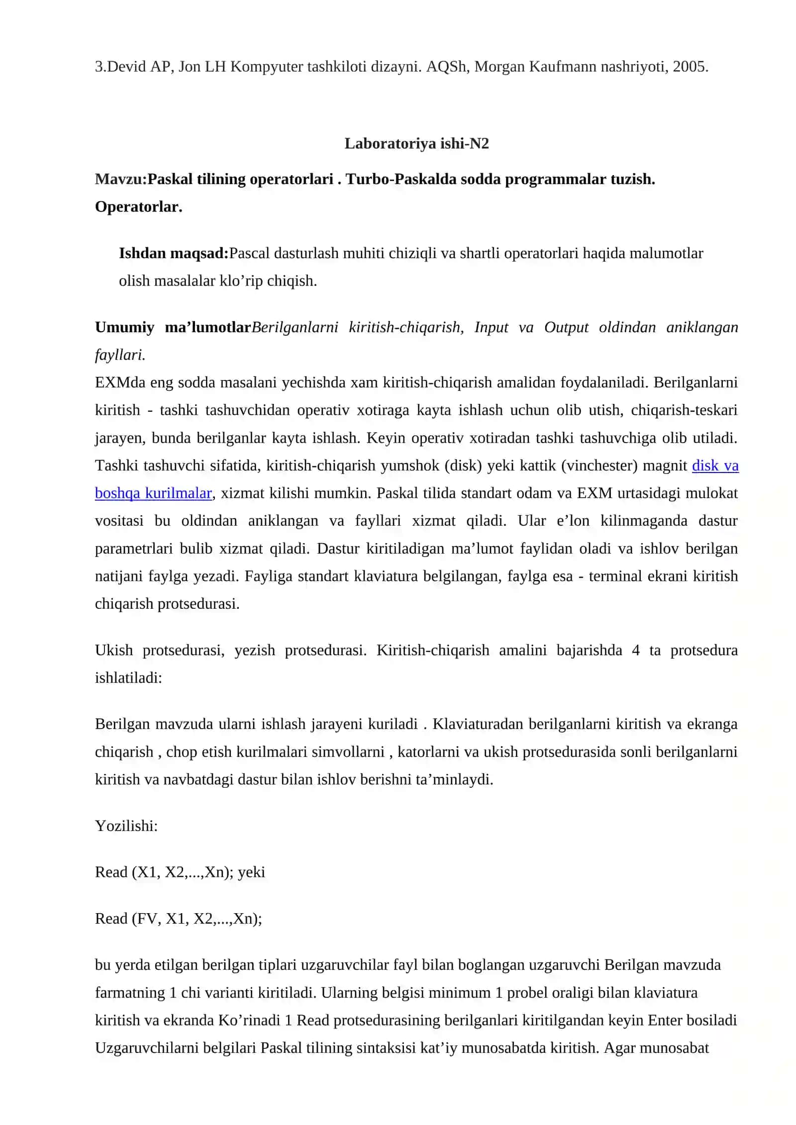 LABORATORIYA ISHI №1 MAVZU.SETUP DASTURI YORDAMIDA KOMPYUTERNI SOZLASH 4