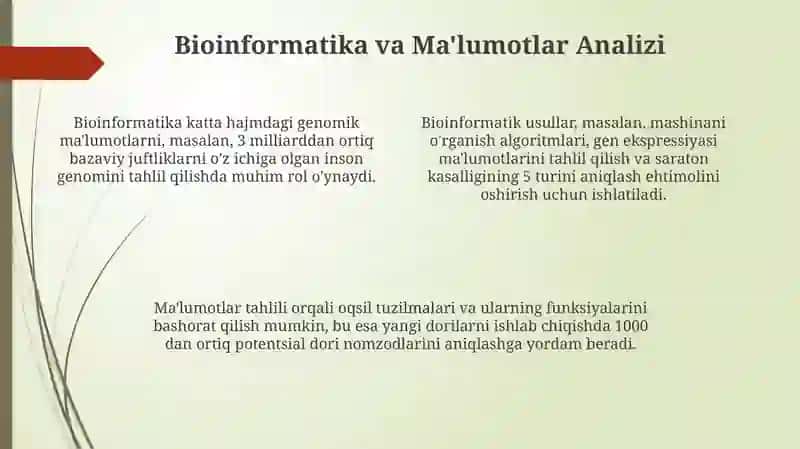 Bioinformatikaning Kelajagi va Yangi Imkoniyatlari 4