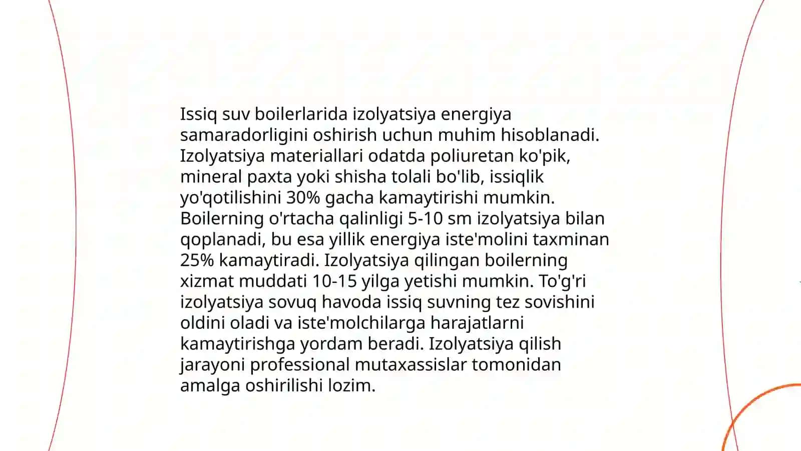 Issiq suv tizimlarida energiya tejash 4