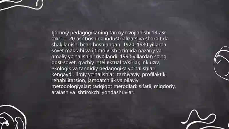 Ijtimoiy pedagogikani va ijtimoiy pedagogik faoliyat rivojining metodologik asoslari 4