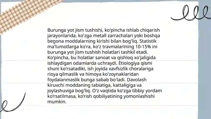 Burunga yot jism tushganda klinikasi,etiologiyasi, Differensial tashxis,va davolash 4