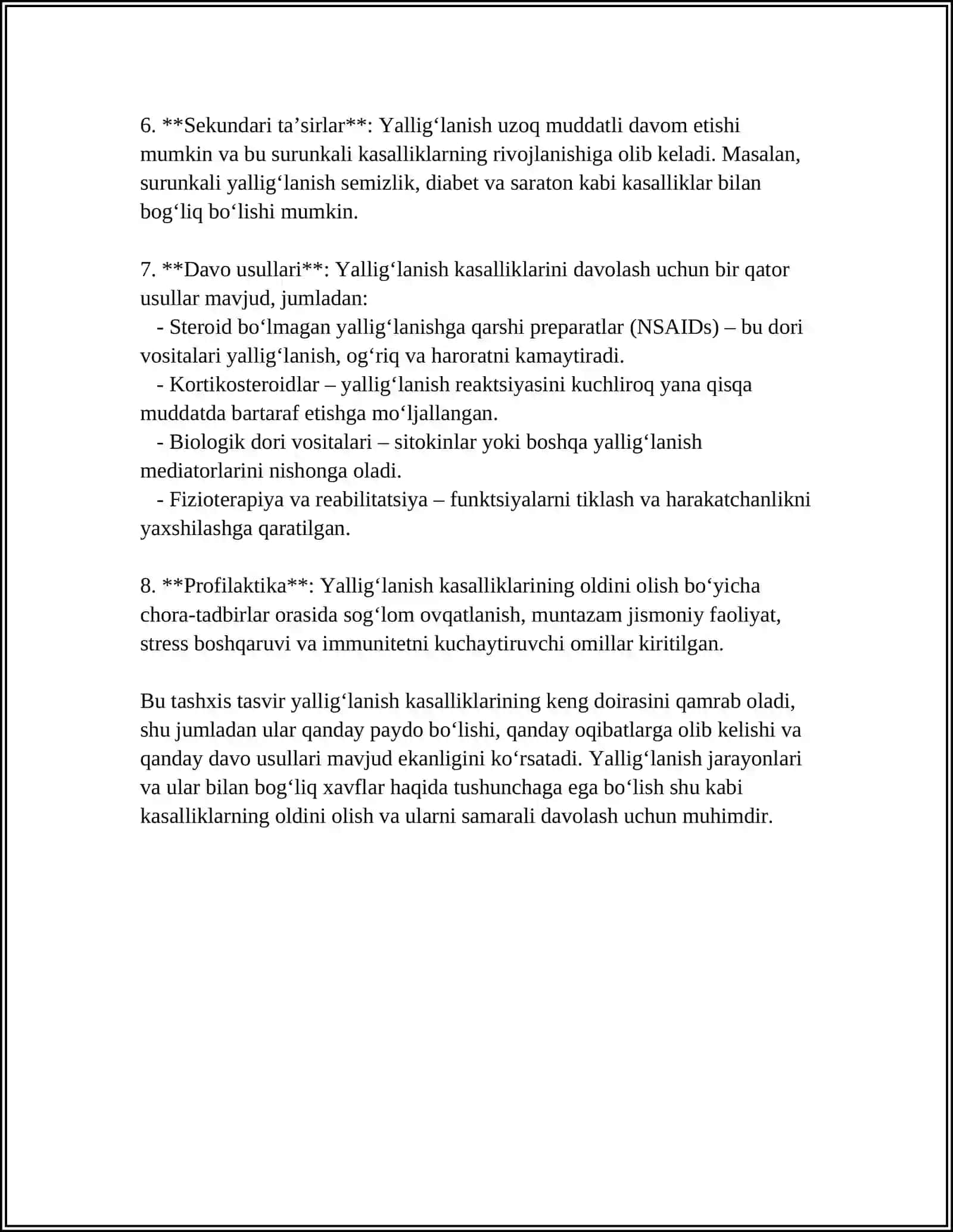 YALLIGLANISH KASALLIKLARI TURLARI VA ULARNING ZAMONAVIY TIBBIY RENGENALOGYASI 4