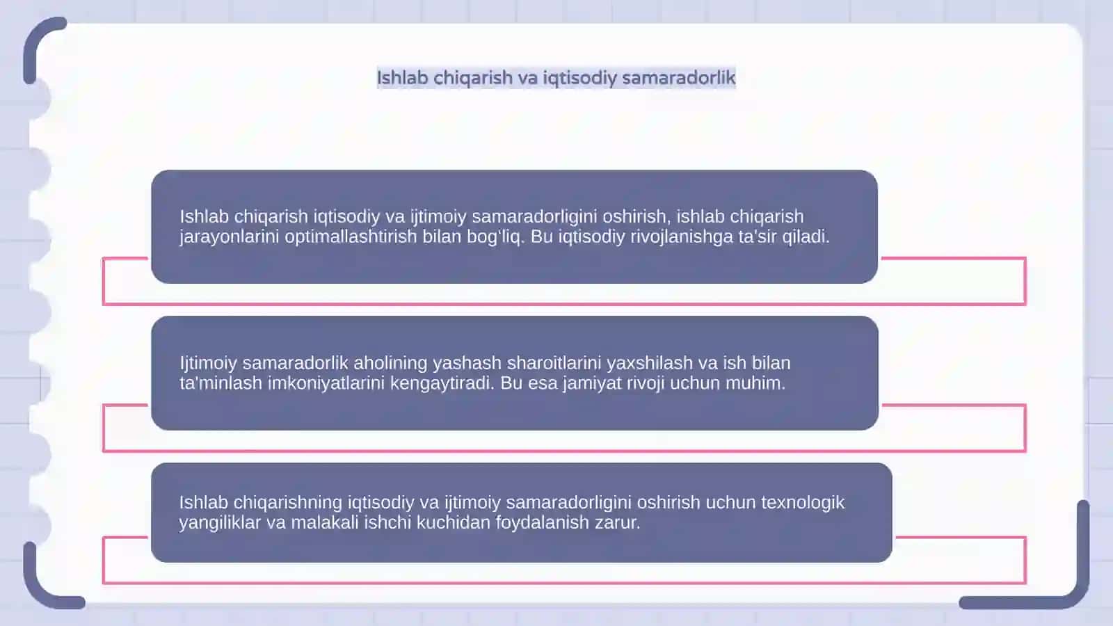 Ishlab chiqarishning iqtisodiy va ijtimoiy samaradorligi 4