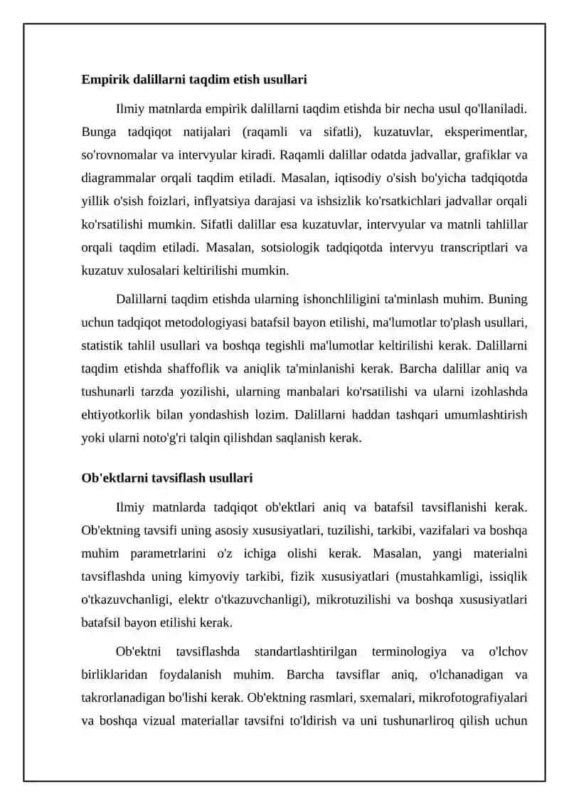 Ilmiy matnda dalillarni taqdim etish usullari 4