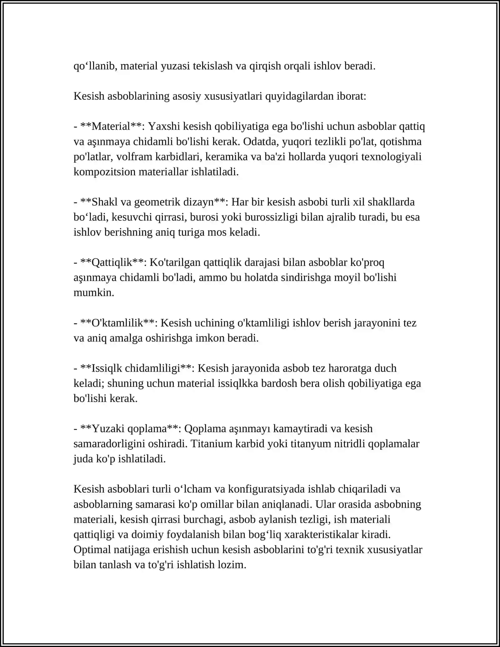 KORPUS DETALLARIGA MEXANIK ISHLOV BERISH TEXNALOGIK JARAYONINING BOSQICHLARI 4