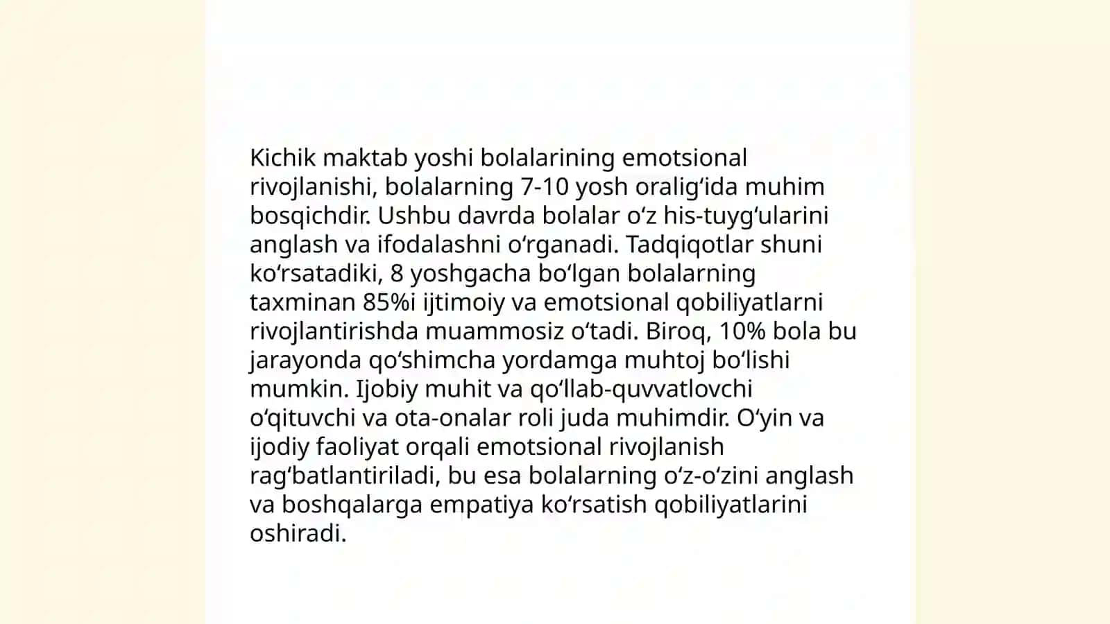Kichik maktab yoshi davrida psixika rivojlanishi 4