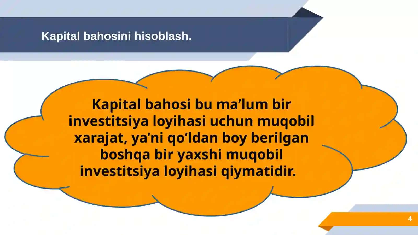 Investitsion loyihalar tahlilining moliyaviy jihatlari 4