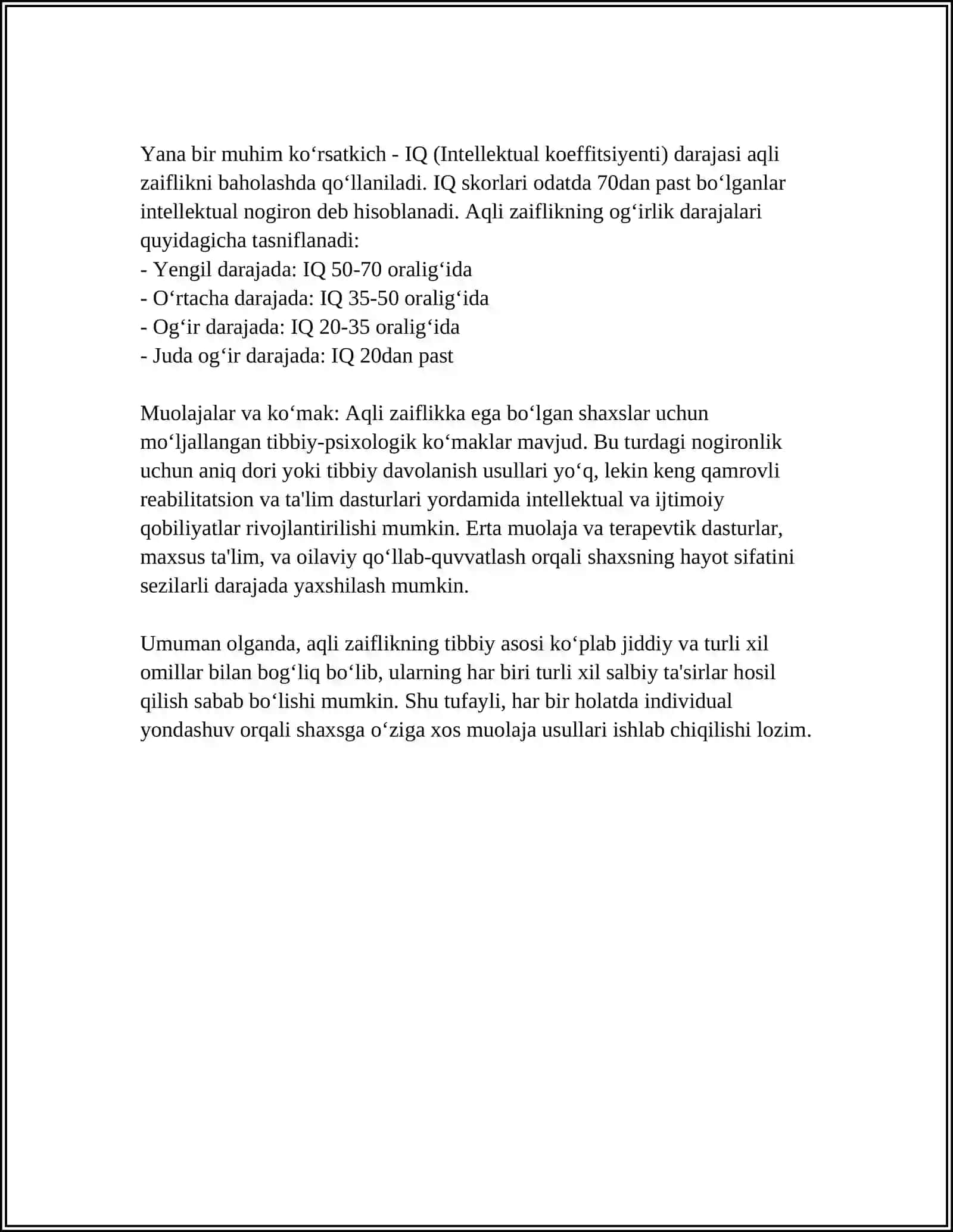 Aqli zaiflikning tibbiy asosi 4