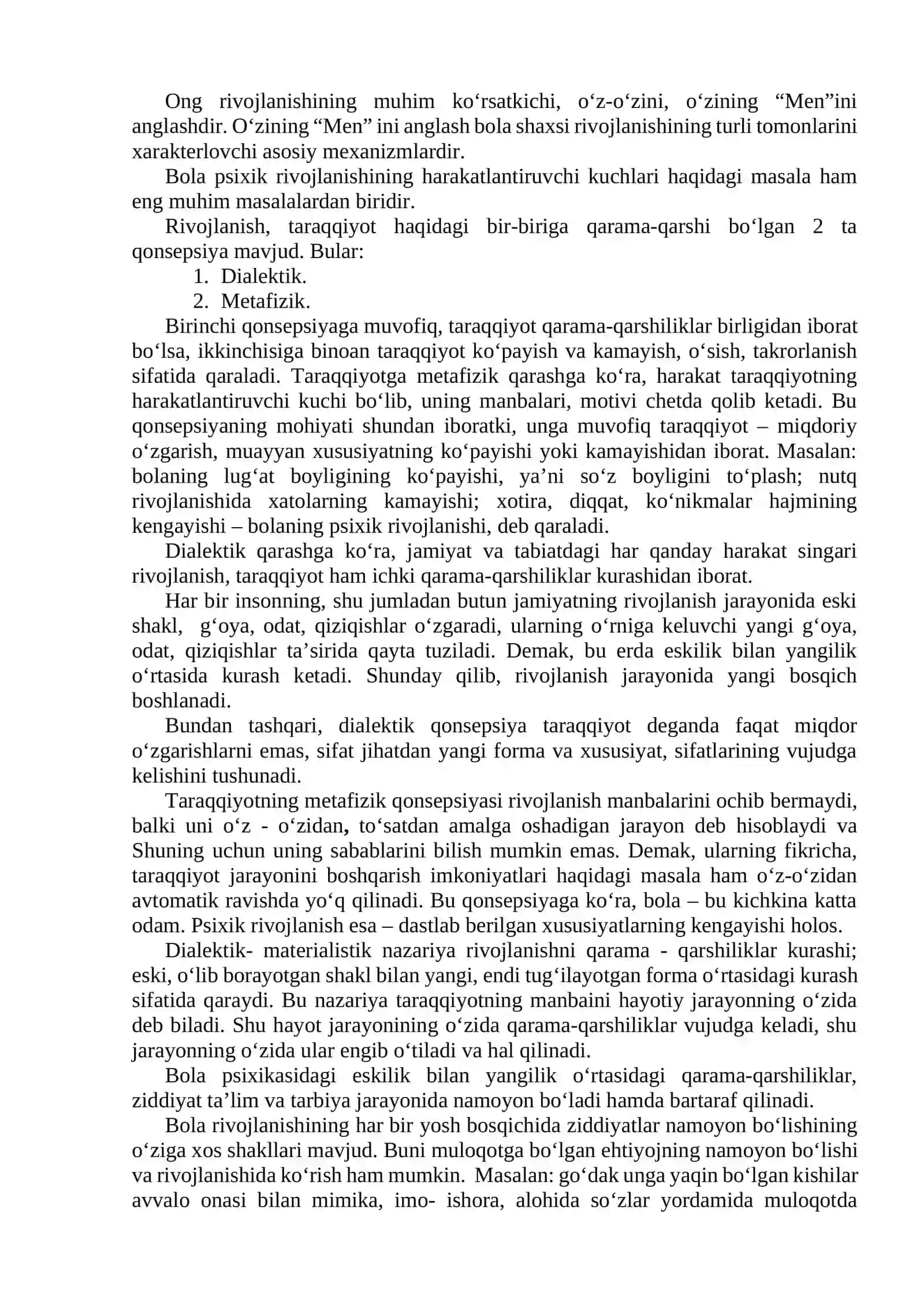 PSIXIK RIVOJLANISH VA UNI DAVRLASHTIRISH MUAMMOSI 4