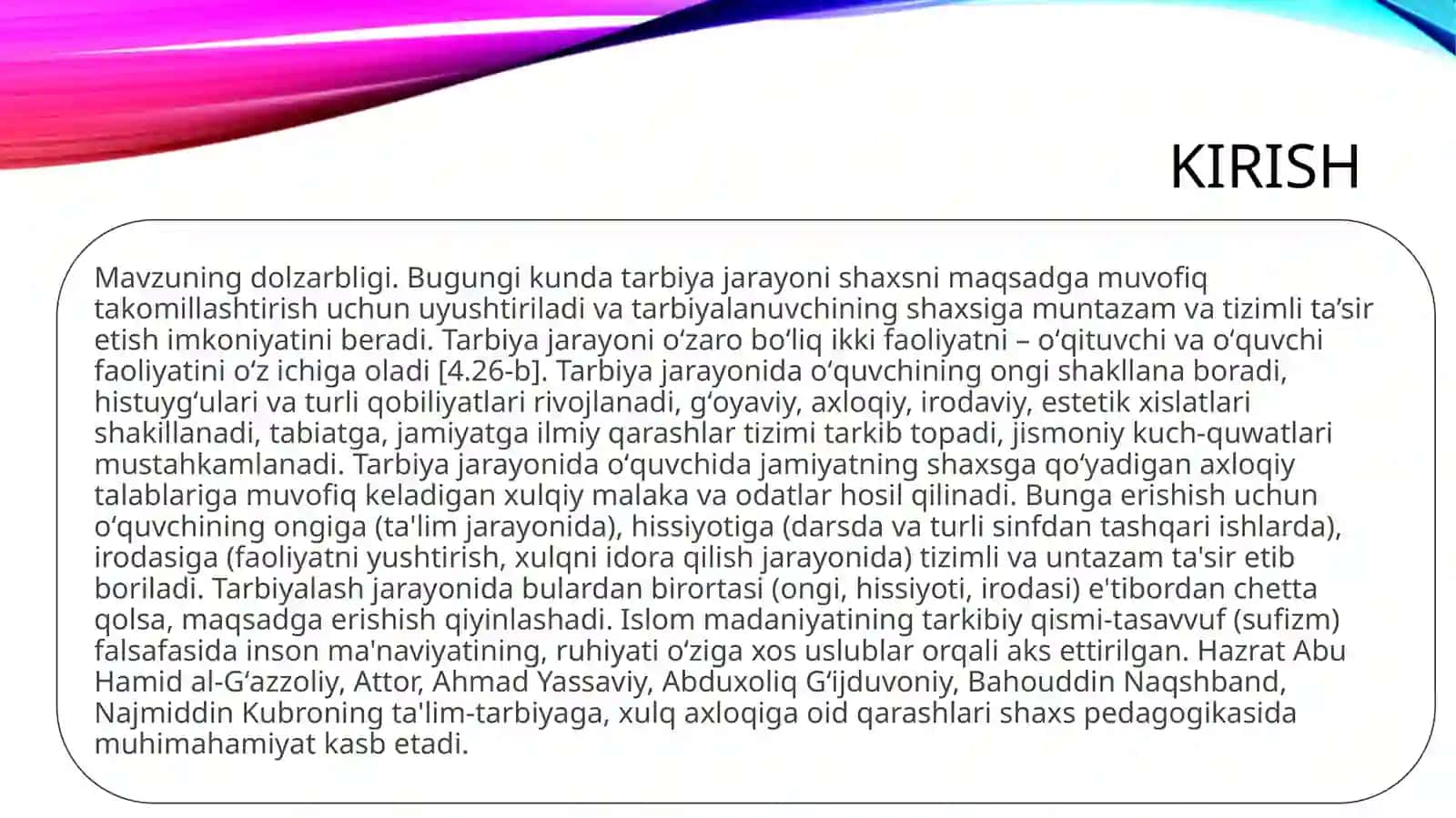 “Tarbiyaviy jarayonda gʻoyaviy siyosiy axloqiy tarbiyani tashkil etish manaviyati” 4
