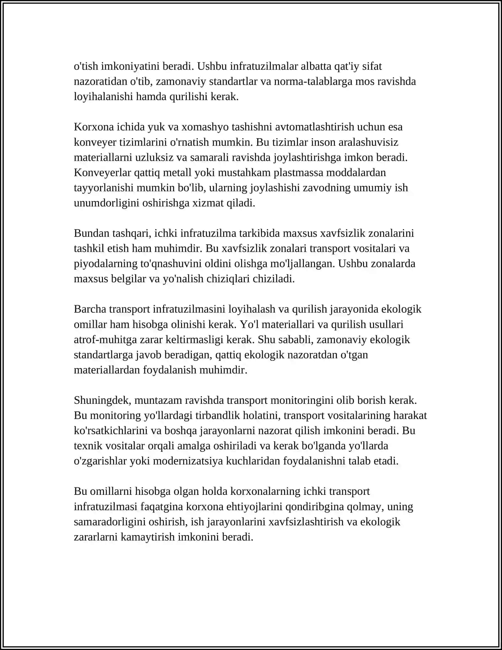 ASFALTOBETON VA SEMENTOBETON KORXONALARIDAGI ICHKI SANOAT TRANSPORTI 4