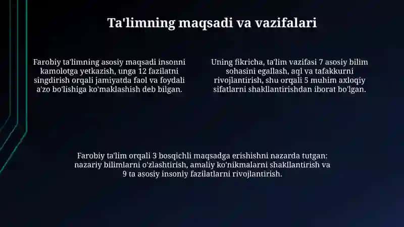 Abu Nasr Farobiynin pedagogik qarashlari 4