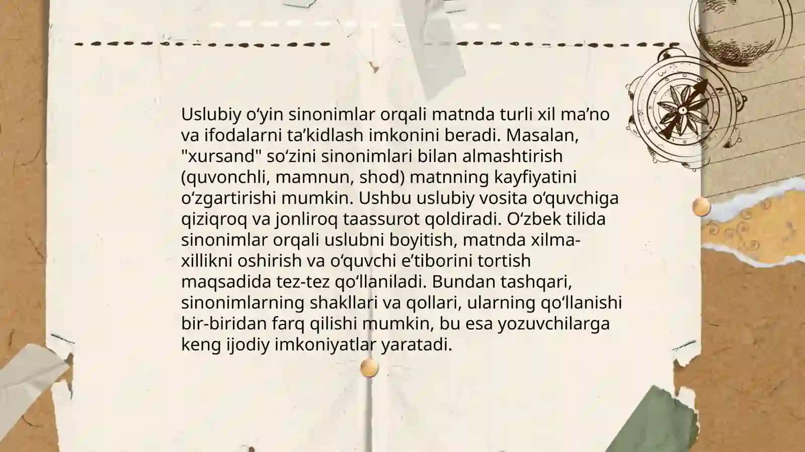 Sinonim, omonim,antonim va paronimlarning uslubiy vazifalari 4