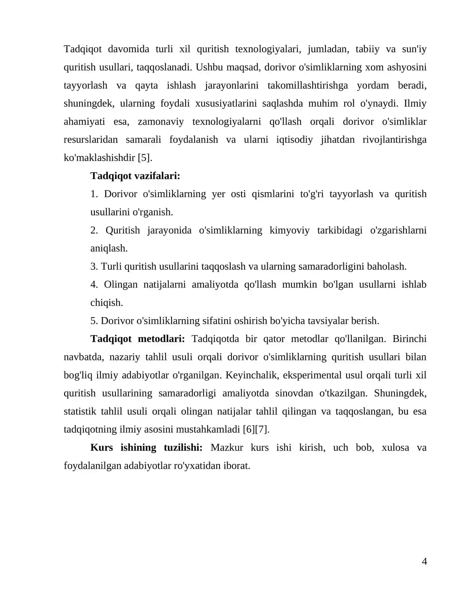 Dorivor o'simliklarning yer osti qismlarini quritish usullari 4