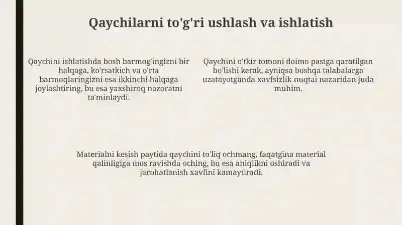 Qaychidan foydalanish qoidalari 4