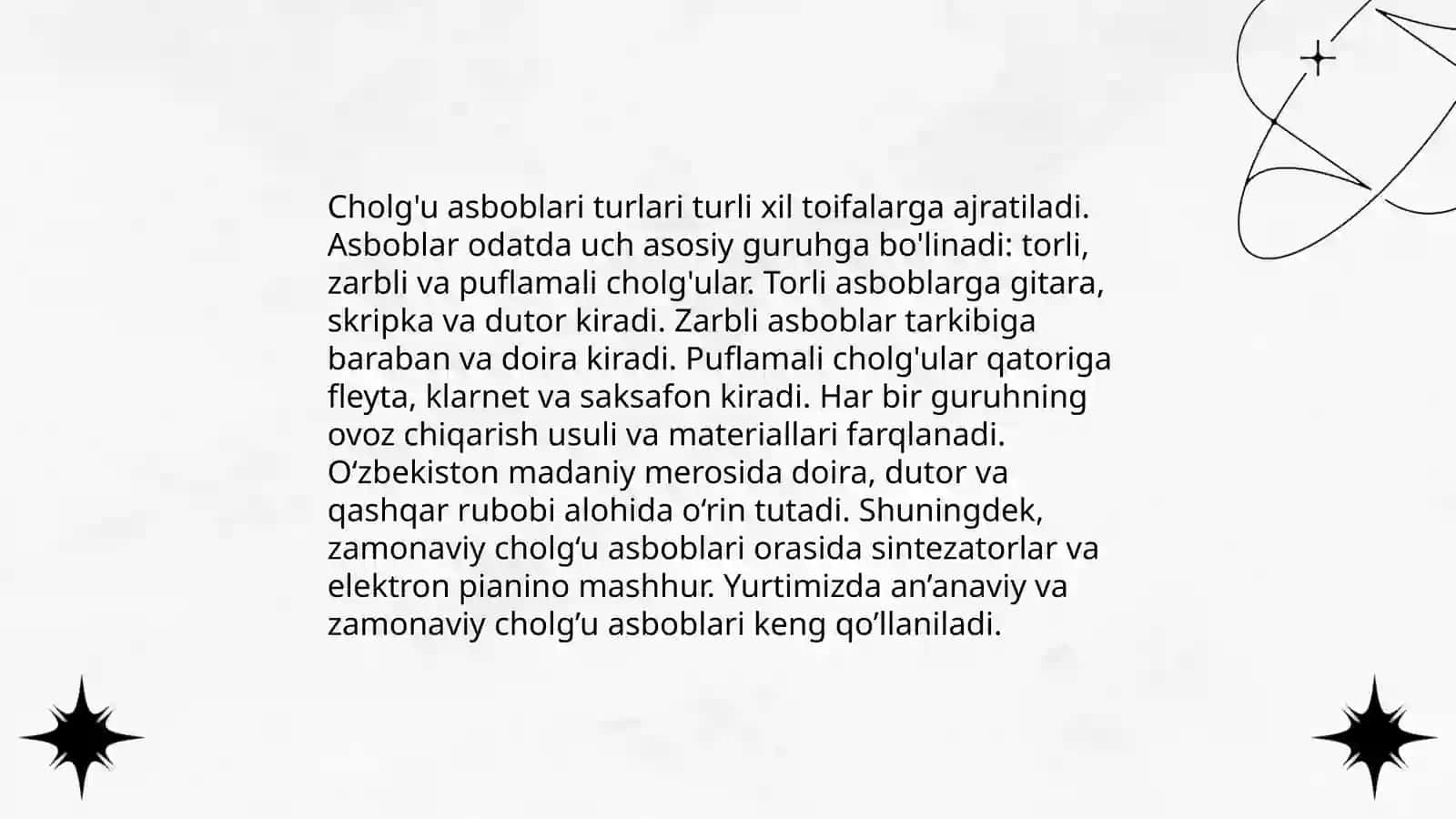 Tasnif va tarje cholg'u yo'llari 4