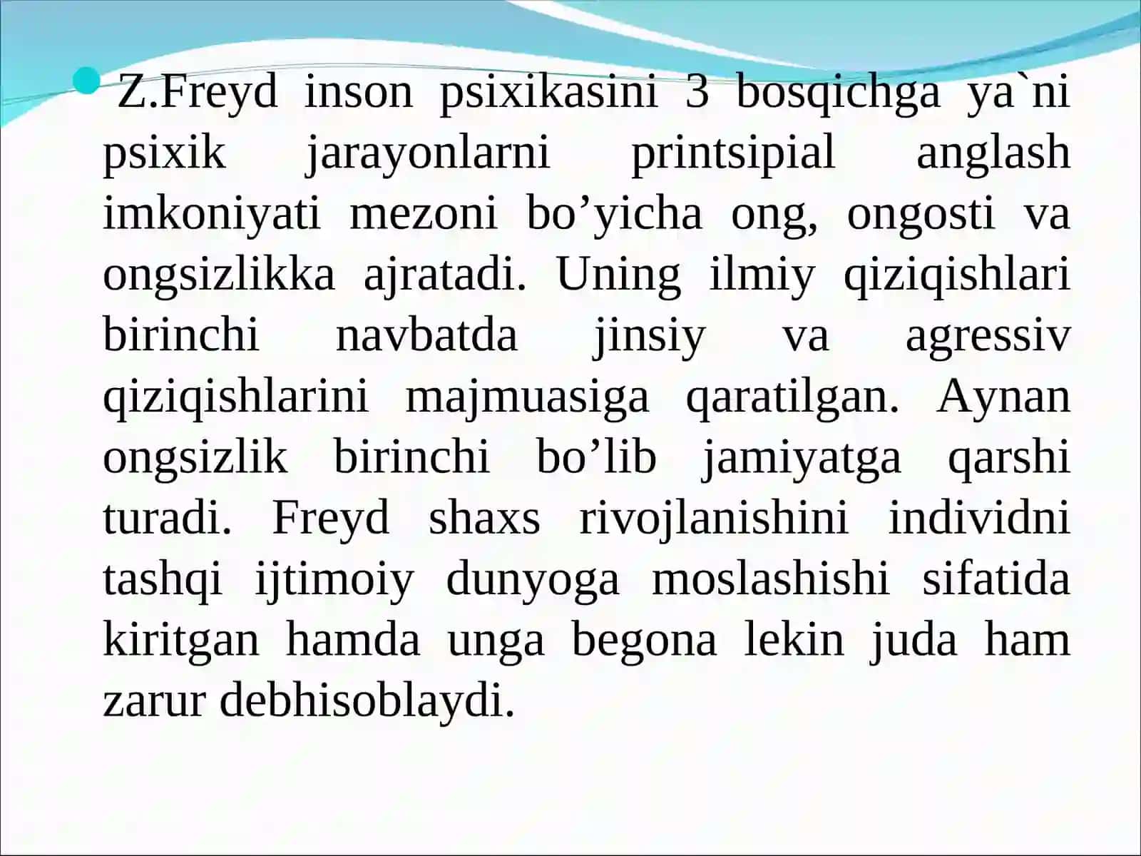 Z.Freydning psixoanalitik ta’limoti 4