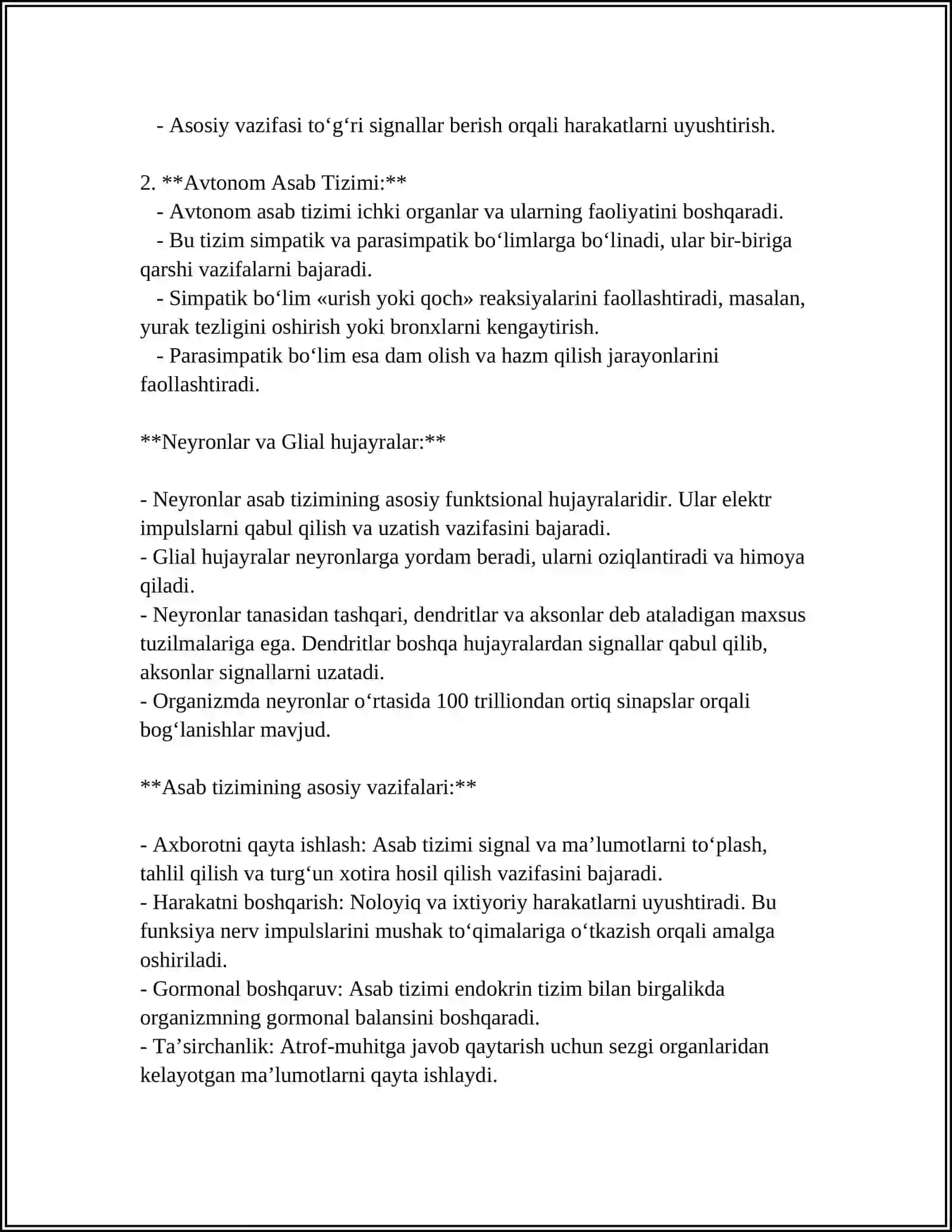 ASAB TIZIMINING FIZIOLOGIYASI 4