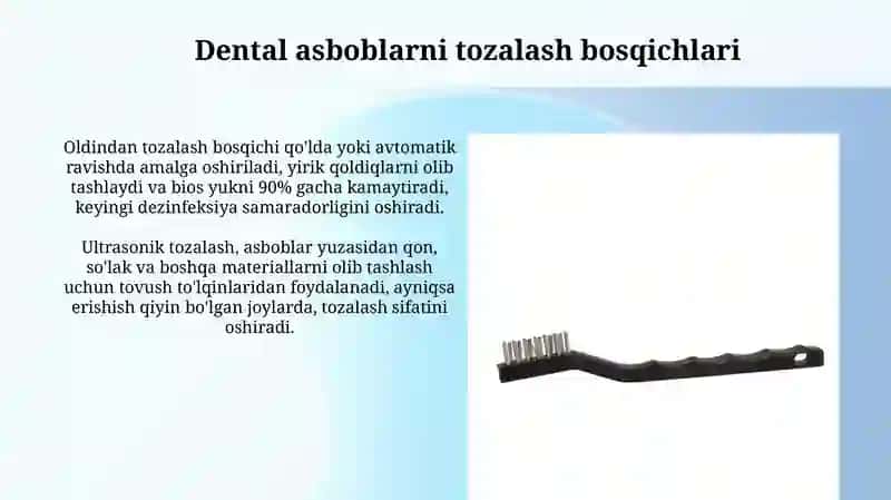 Stomatologik asboblarni dezinfeksiyalash 4