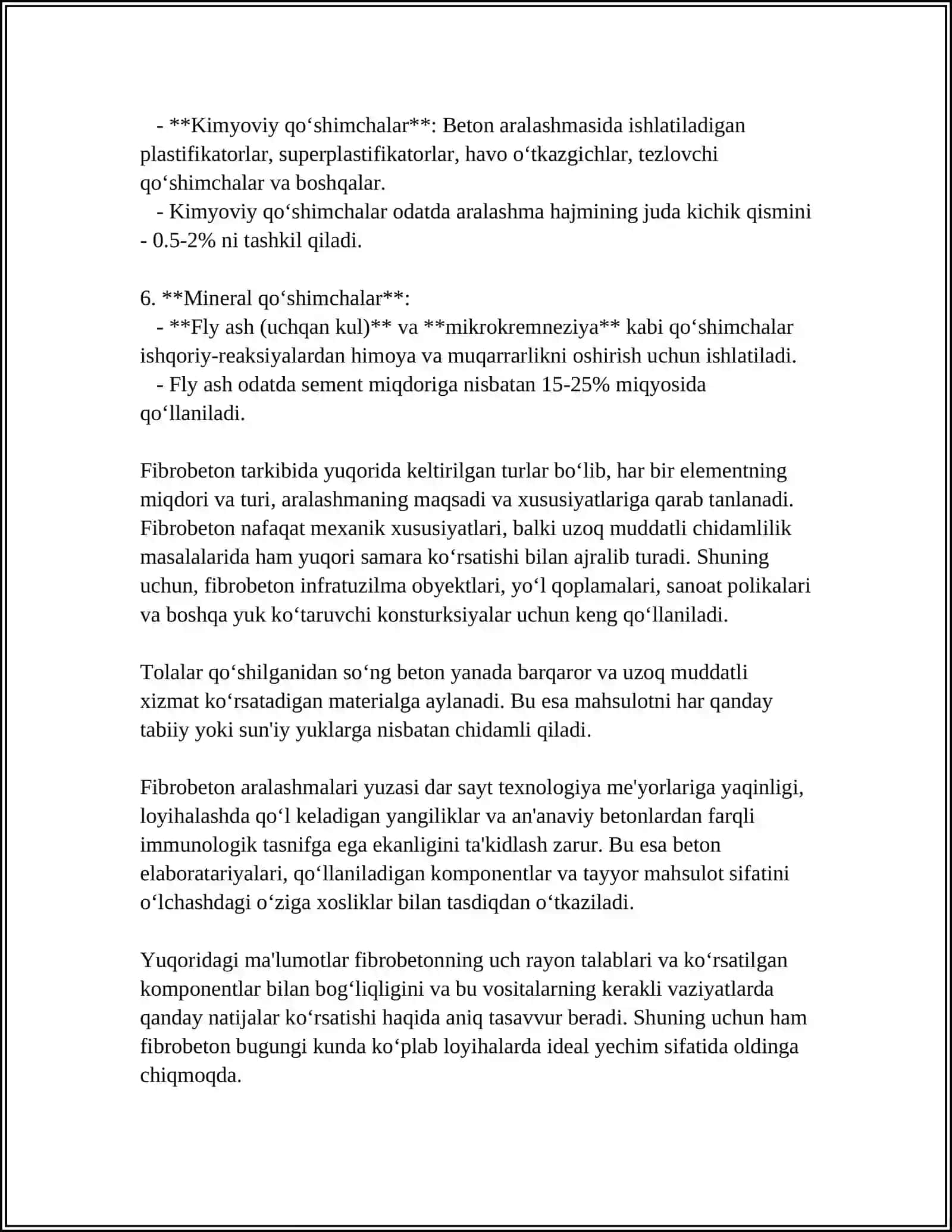 FIBROBETONDA DISPERSLI ARMATURALANGAN BETON ISHLAB CHIQARISH 4