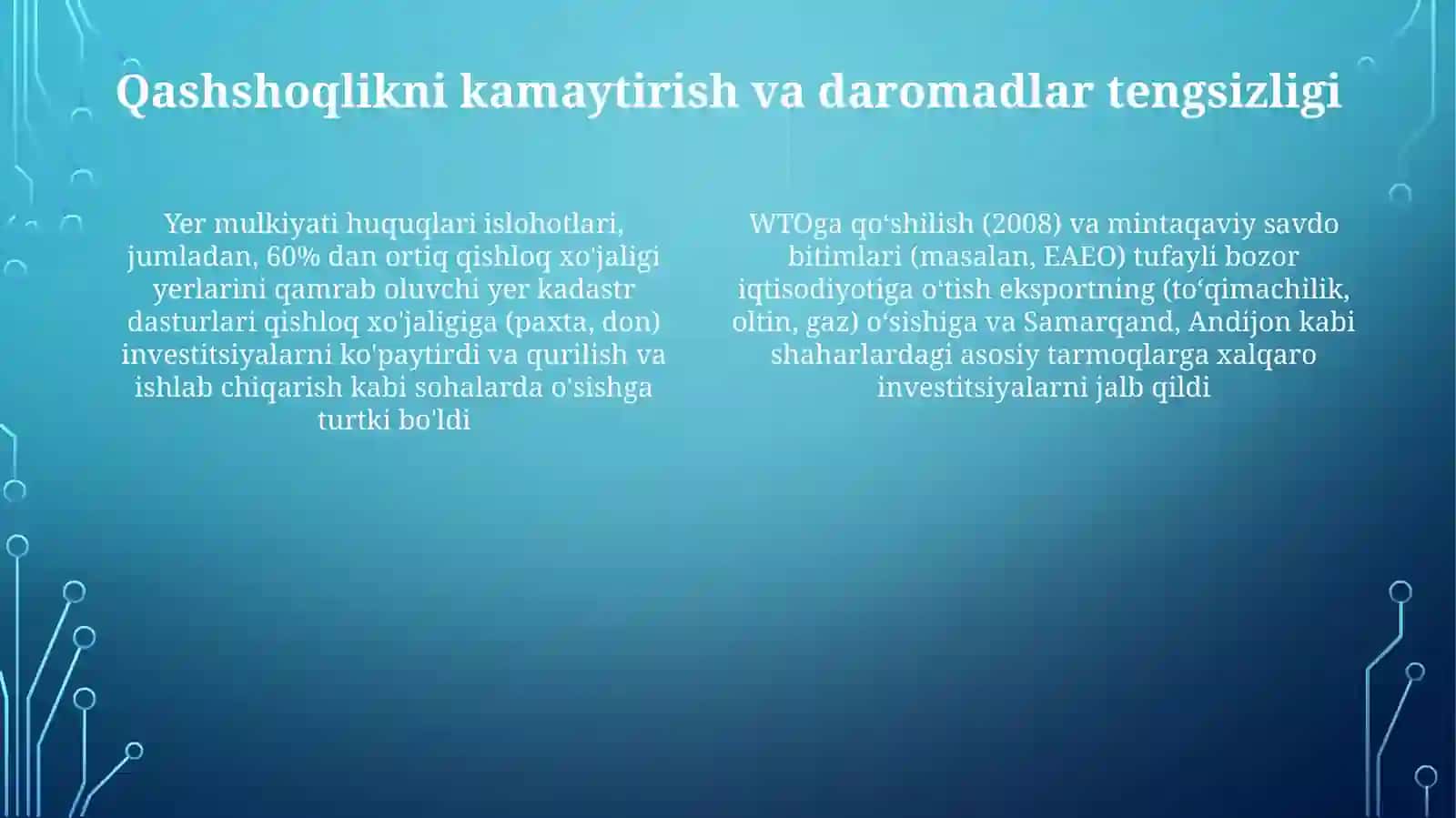 Xorijiy Investitsiyalar va Bozorga Kirish 4