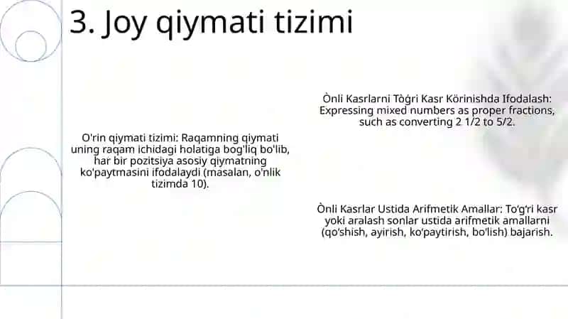 O'nlik kasrlar va to'g'ri kasrlar 4