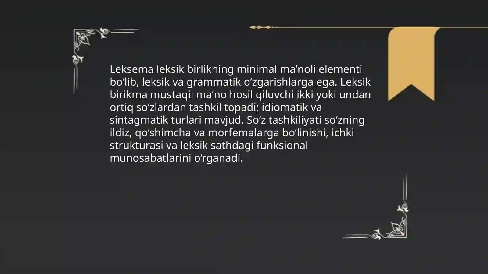 Leksik sath va uning birligi lingvistik muammosi munosabati sifatida 4