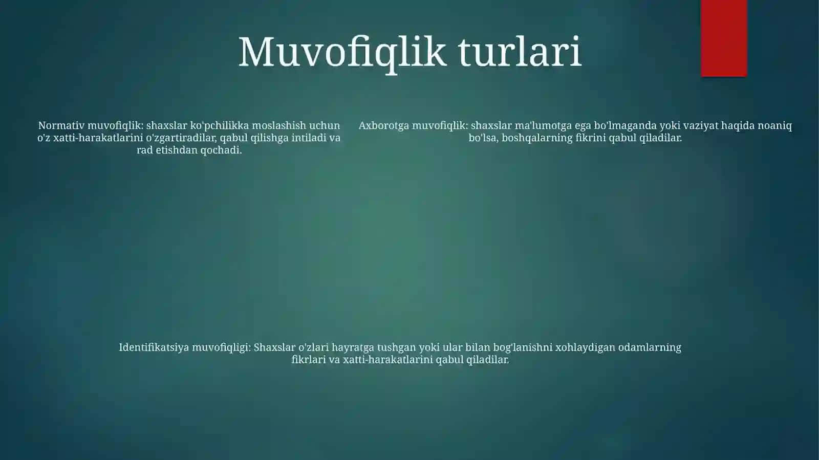 Guruh Bosimi.Konformlik Turlari.Guruhiy Qutblanish 4