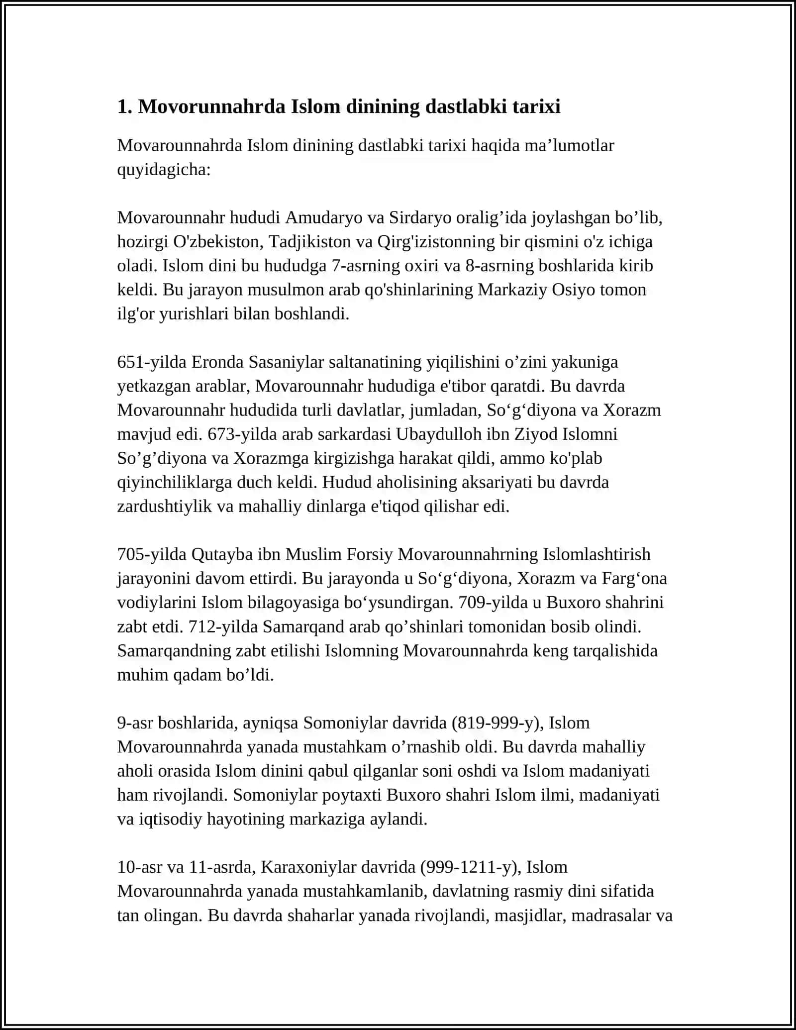 Movarounnahrda Islom dinining tarqalishi va madrasa ta'limining shakillanishi 4
