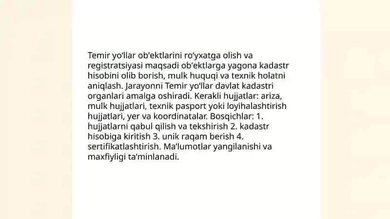 Temir yoʻllar davlat kadastri 4