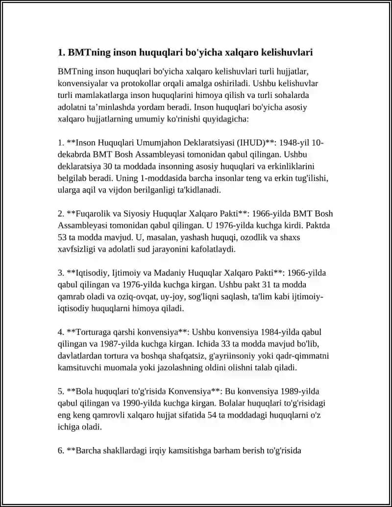 BMTNING INSON HUQUQLARINI HIMOYA QILISHDAGI YUTUQLARI VA KAMCHILIKLARI 4