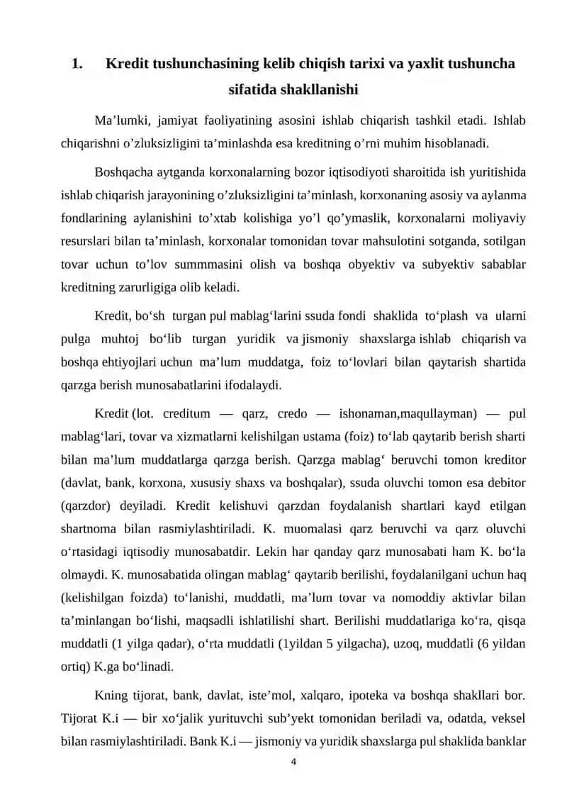 Kredit va uning hozirgi zamon shakllari 4