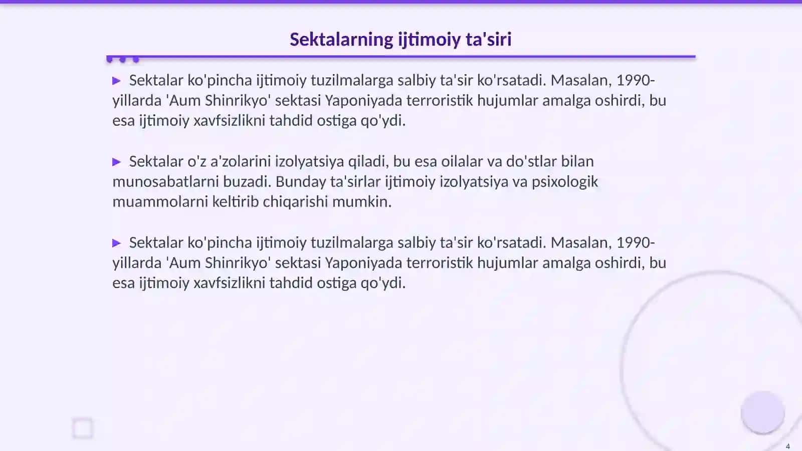 Yangi diniy ta'limotlar va sektalar 4