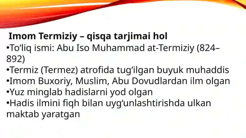 Imom Buxoriy va Imom Termiziyning hadis ilmiga qo‘shgan hissalari 4