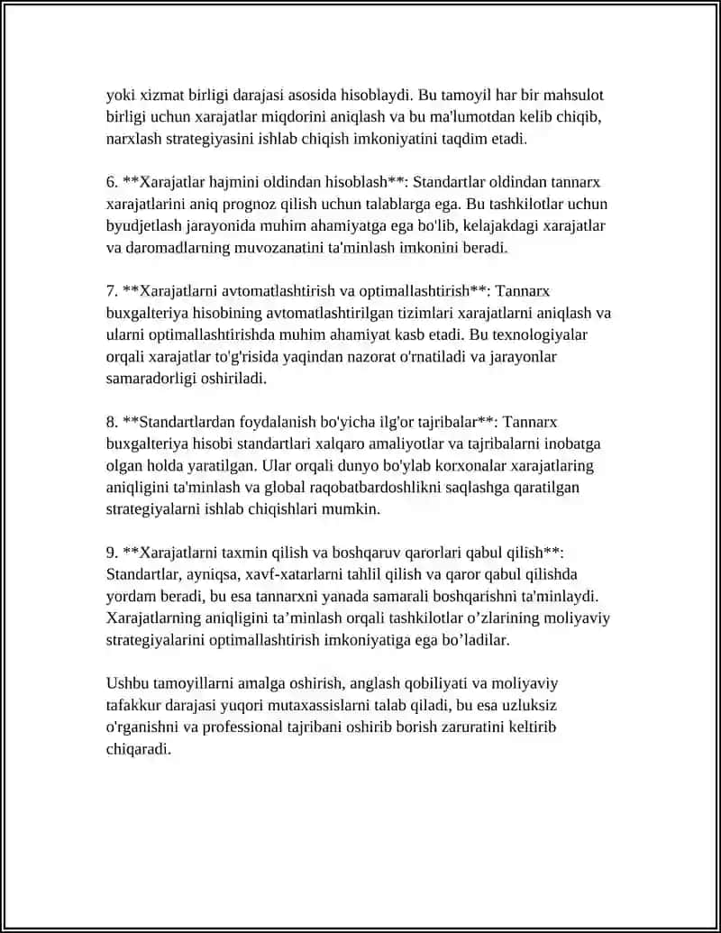 TANNARX BUXGALTERIYA HISOBI BO’YICHA STANDARTLAR 4