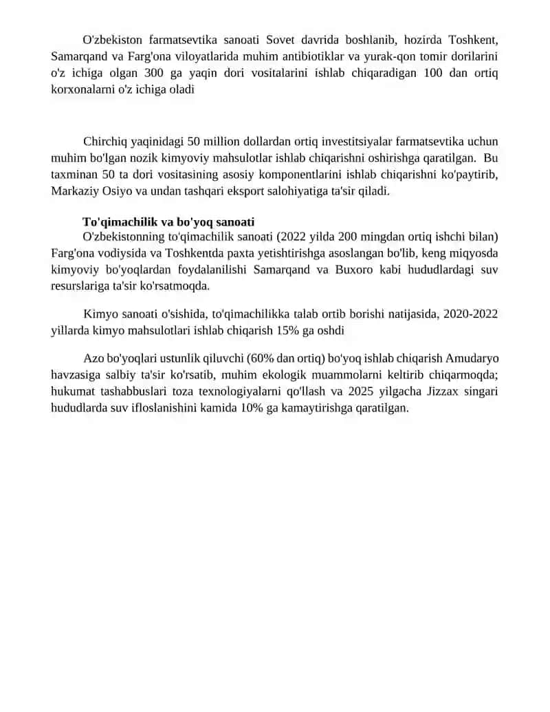 Oʻzbekistonda kimyo sanoatining rivojlanishi 4