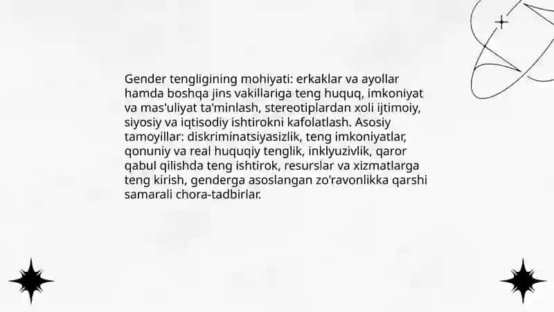 Gender tengligi, uning mazmun va mohiyati 4