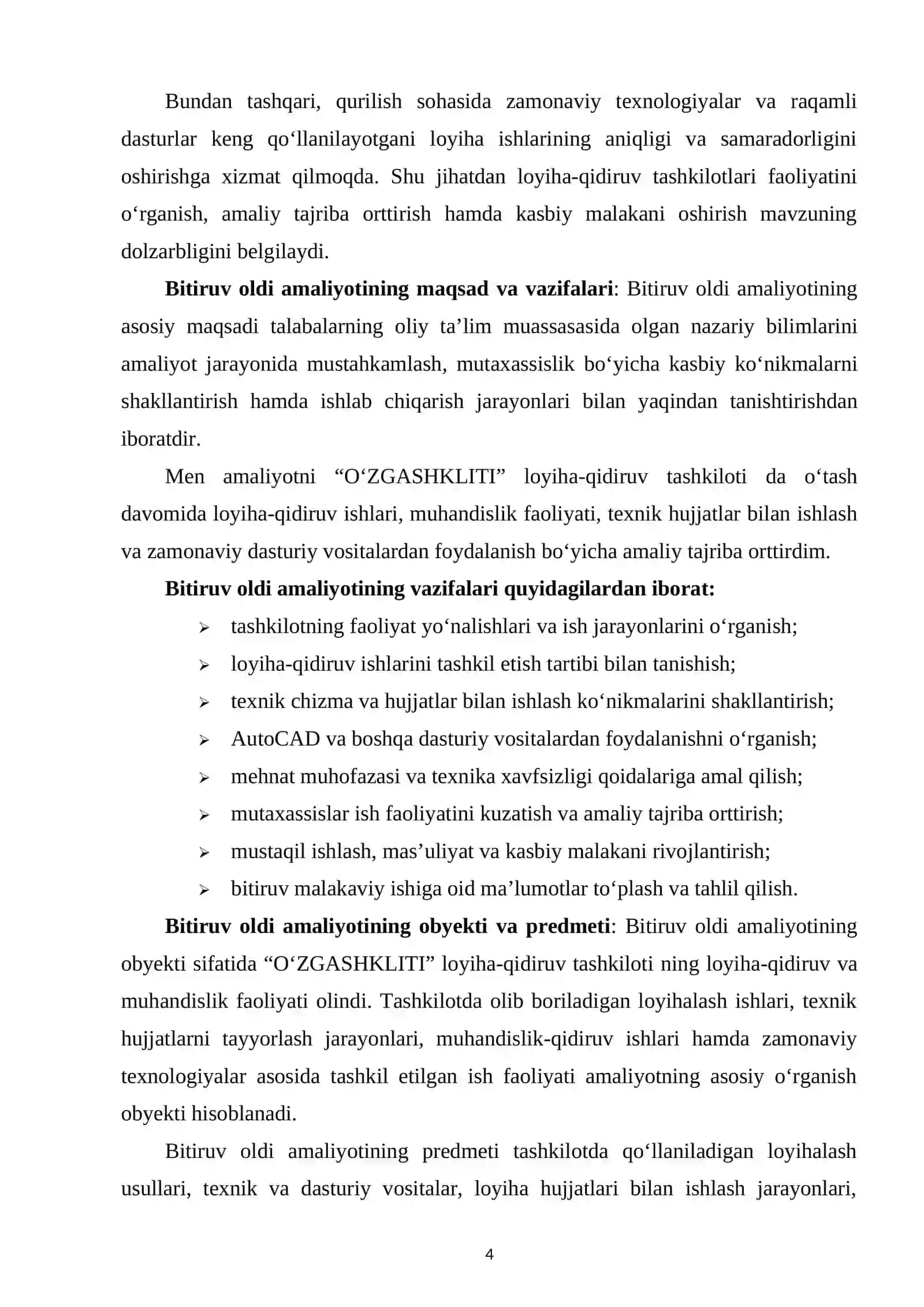 “O‘ZGASHKLITI” loyiha-qidiruv tashkiloti. 4