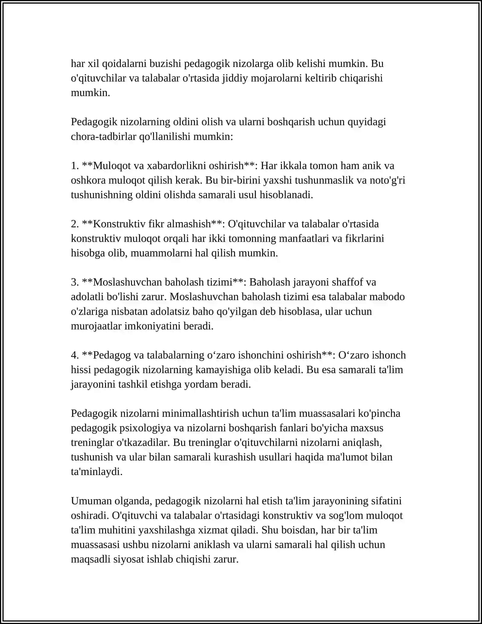 PEDAGOGIK NIZOLAR VA ZIDDIYATLARNING FALSAFIY, PEDAGOGIK -PSIXOLOGIK TASNIFI 4